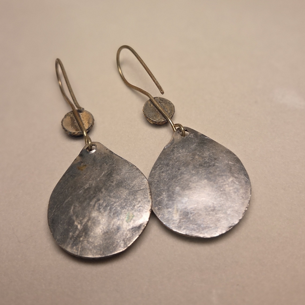 Antiqued Silver Lapis Earrings - Picture 4 of 4